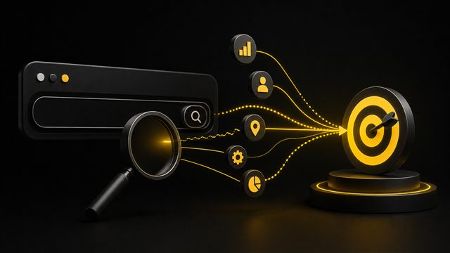 Pesquisa online direcionada a uma meta de conversão